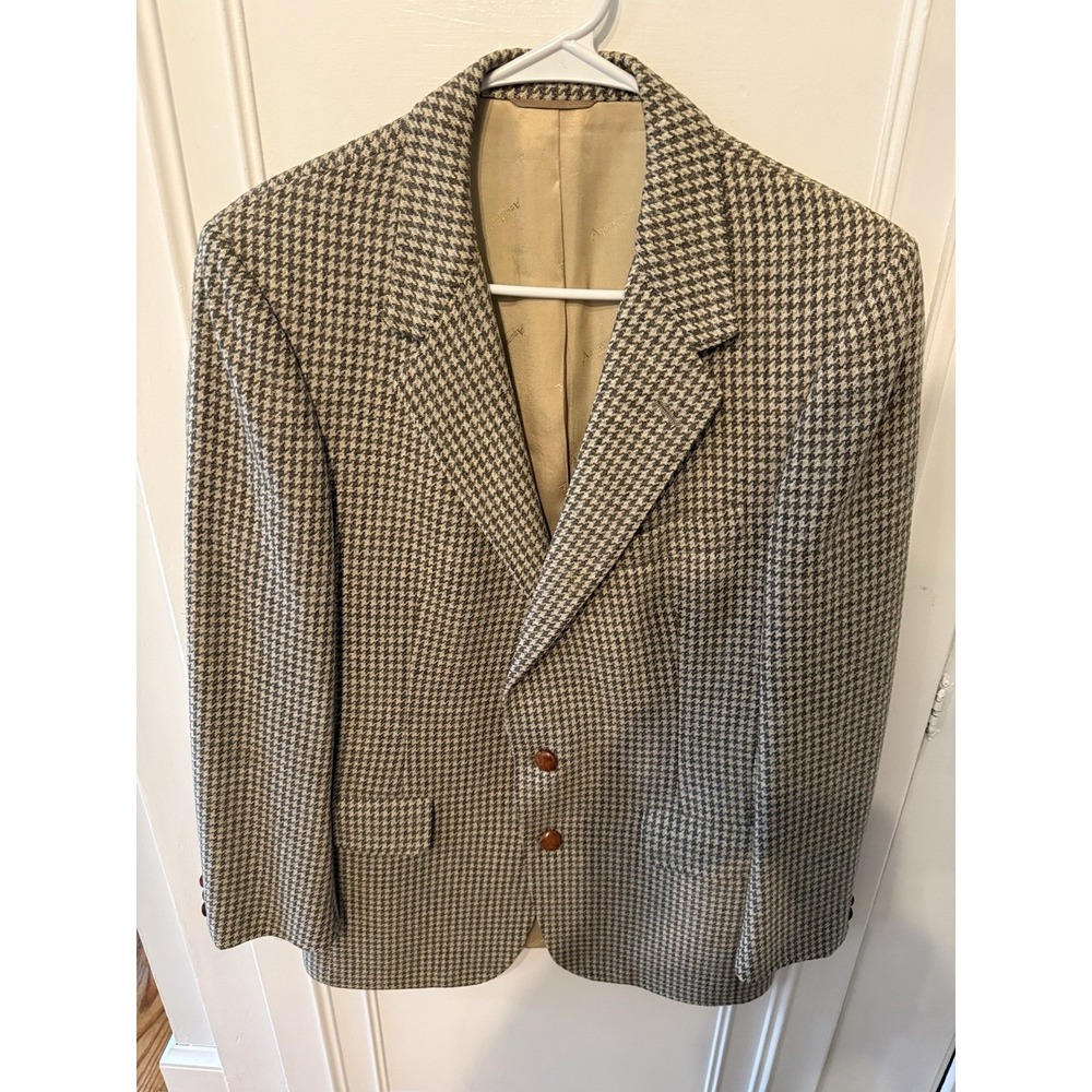 Vintage Hounds Tooth Pure Virgin Wool Aquascutum Sports Jacket For Barneys NY